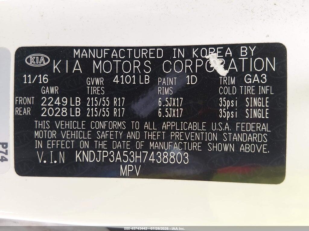 KNDJP3A53H7438803 2017 KIA SOUL photo no. 9
