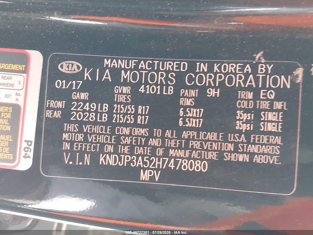 KNDJP3A52H7478080 2017 KIA SOUL photo no. 9