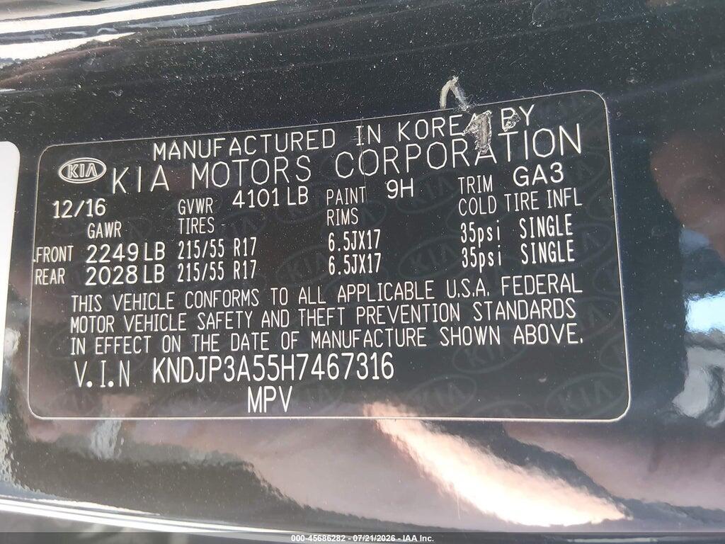 KNDJP3A55H7467316 2017 KIA SOUL photo no. 9