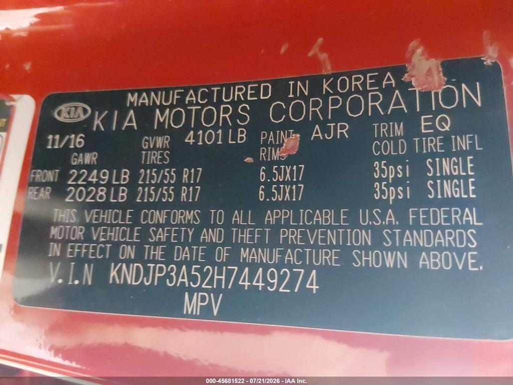 KNDJP3A52H7449274 2017 KIA SOUL photo no. 9