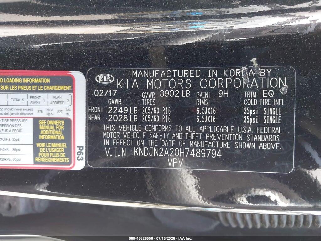 KNDJN2A20H7489794 2017 KIA SOUL photo no. 9