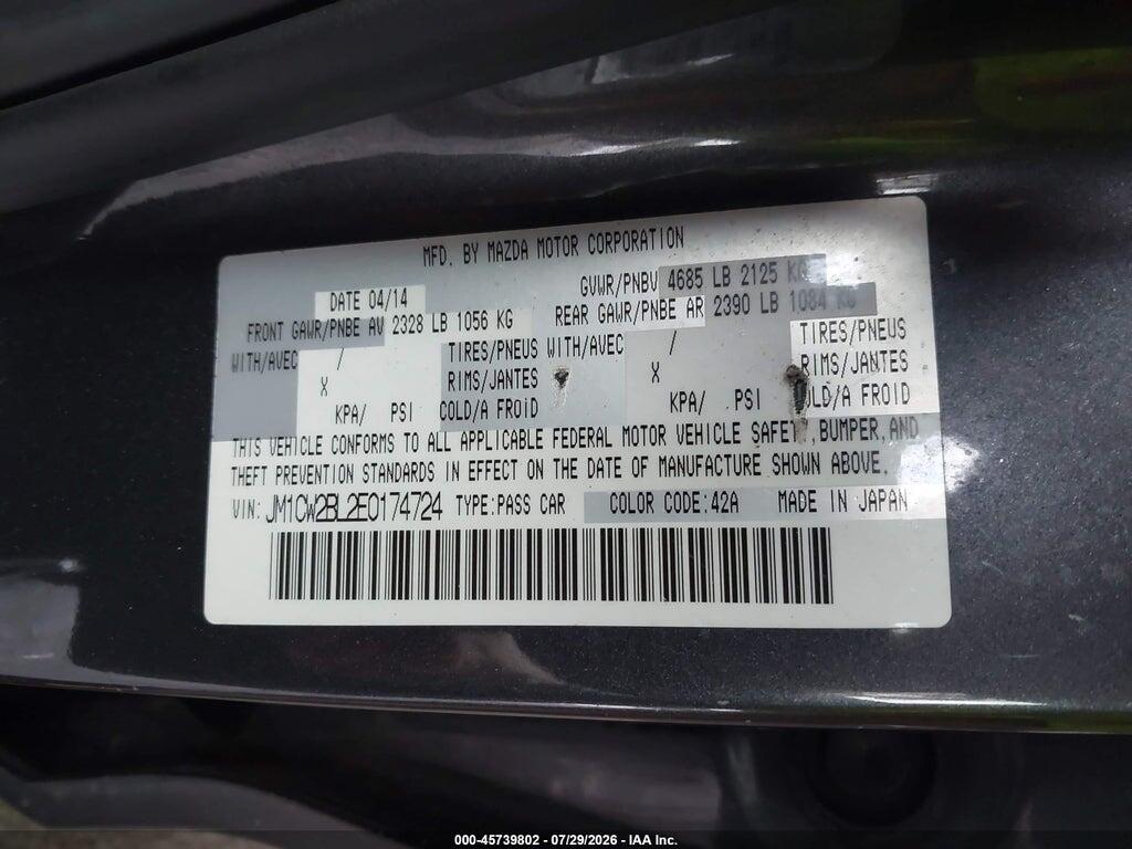 JM1CW2BL2E0174724 2014 MAZDA MAZDA5 photo no. 9
