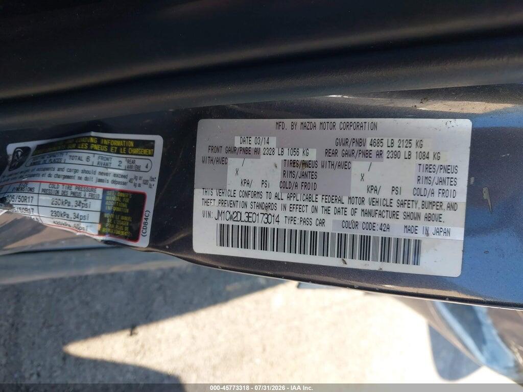 JM1CW2DL3E0173014 2014 MAZDA MAZDA5 photo no. 9