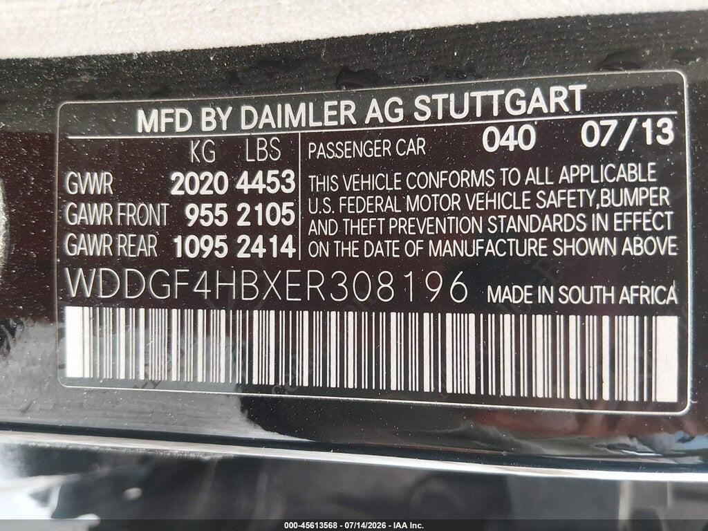 WDDGF4HBXER308196 2014 MERCEDES-BENZ C 250 photo no. 9