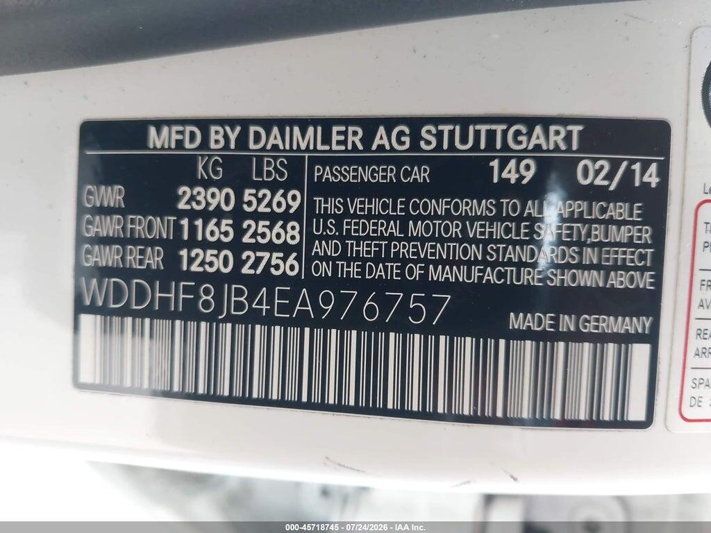 WDDHF8JB4EA976757 2014 MERCEDES-BENZ E 350 photo no. 9