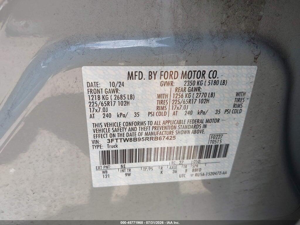 3FTTW8B95RRB67425 2024 FORD MAVERICK photo no. 9