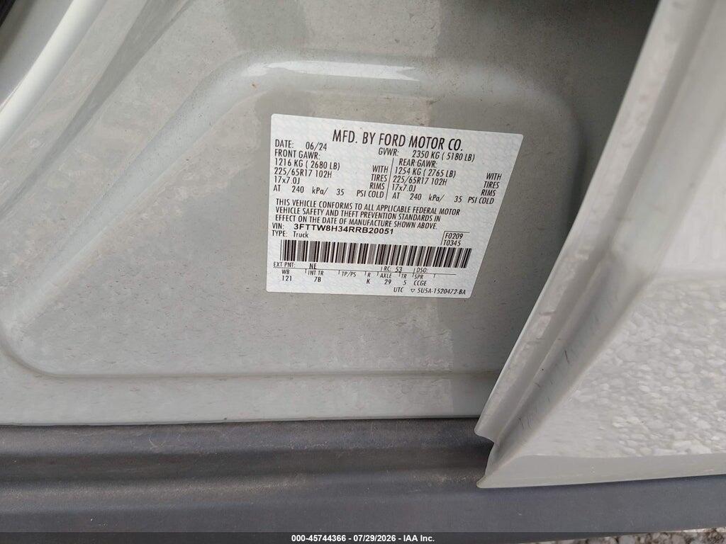 3FTTW8H34RRB20051 2024 FORD MAVERICK photo no. 9