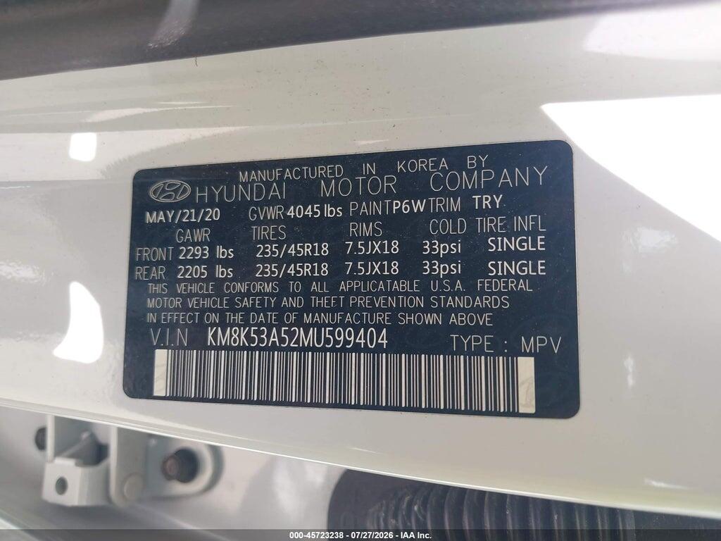 KM8K53A52MU599404 2021 HYUNDAI KONA photo no. 9