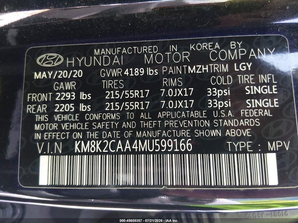 KM8K2CAA4MU599166 2021 HYUNDAI KONA photo no. 9