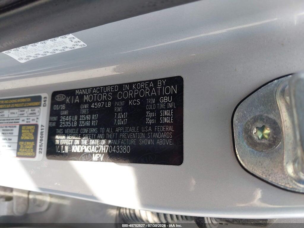 KNDPM3AC7H7043380 2017 KIA SPORTAGE photo no. 9