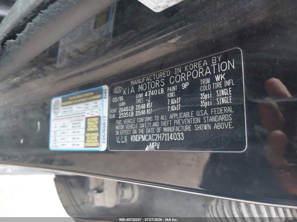 KNDPMCAC2H7114033 2017 KIA SPORTAGE photo no. 9