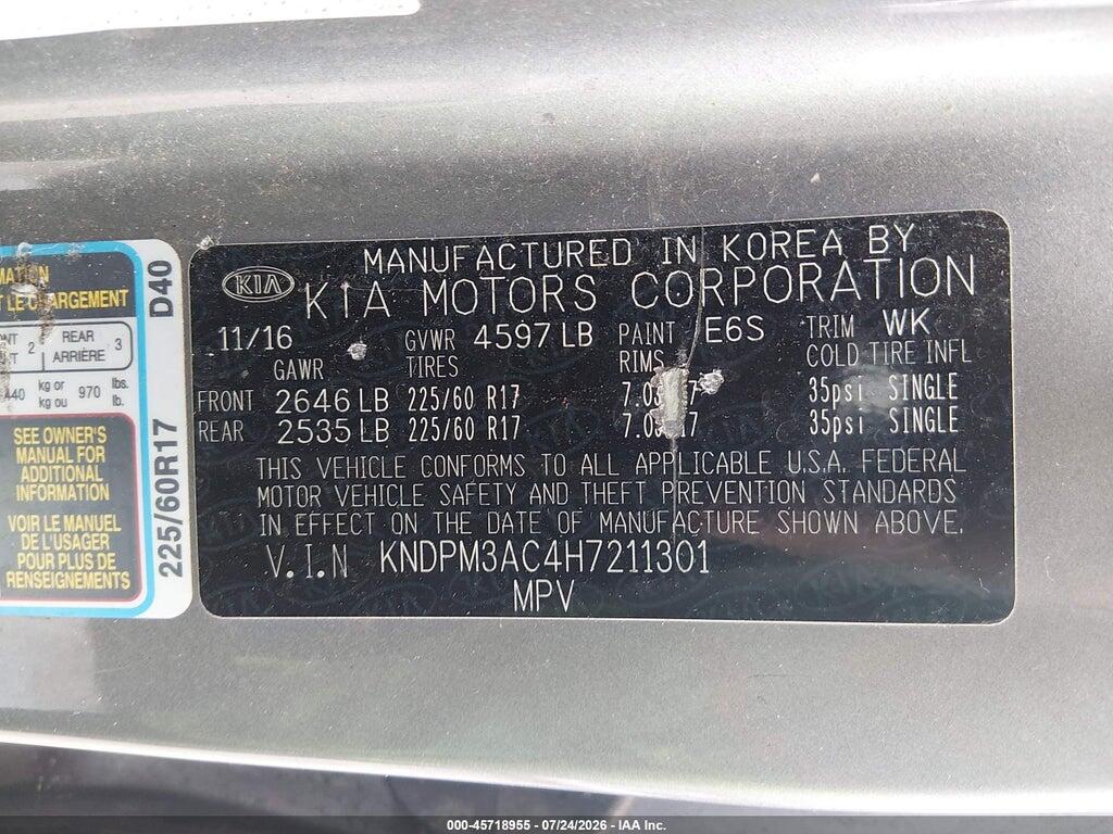 KNDPM3AC4H7211301 2017 KIA SPORTAGE photo no. 9