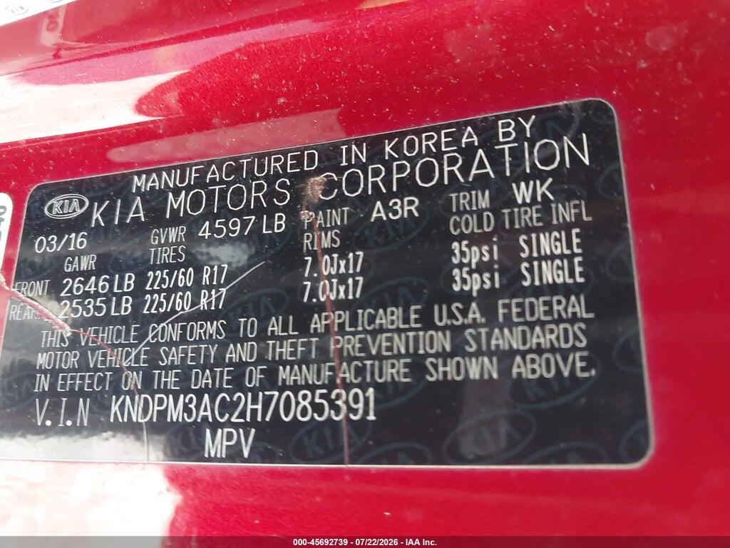 KNDPM3AC2H7085391 2017 KIA SPORTAGE photo no. 9
