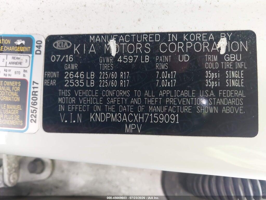 KNDPM3ACXH7159091 2017 KIA SPORTAGE photo no. 9