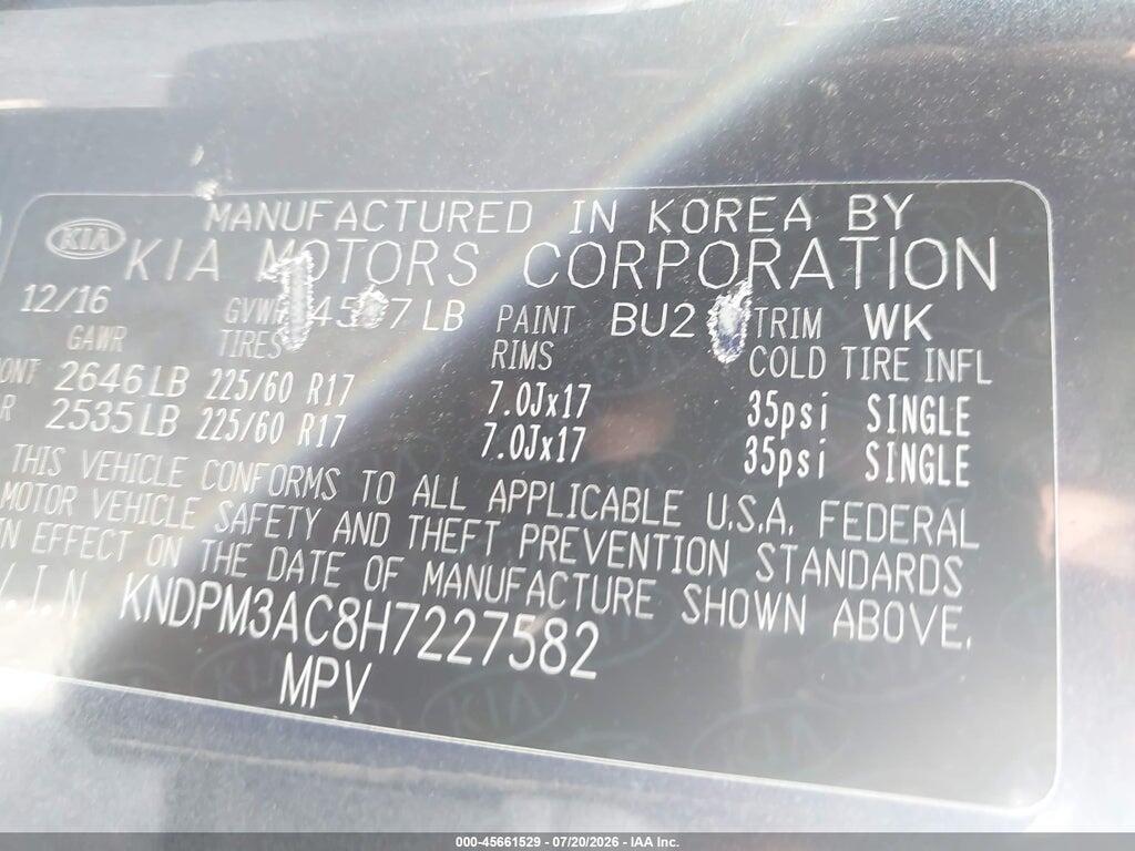KNDPM3AC8H7227582 2017 KIA SPORTAGE photo no. 9