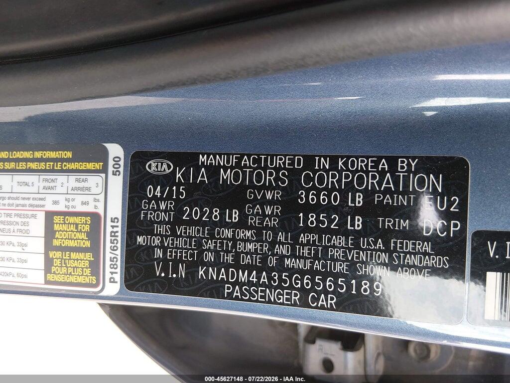KNADM4A35G6565189 2016 KIA RIO photo no. 9