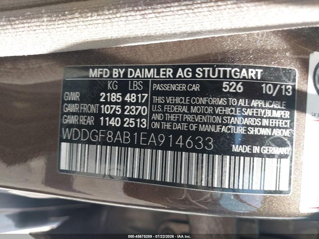 WDDGF8AB1EA914633 2014 MERCEDES-BENZ C 300 photo no. 9