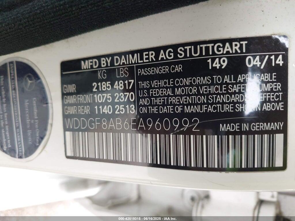 WDDGF8AB6EA960992 2014 MERCEDES-BENZ C 300 photo no. 9