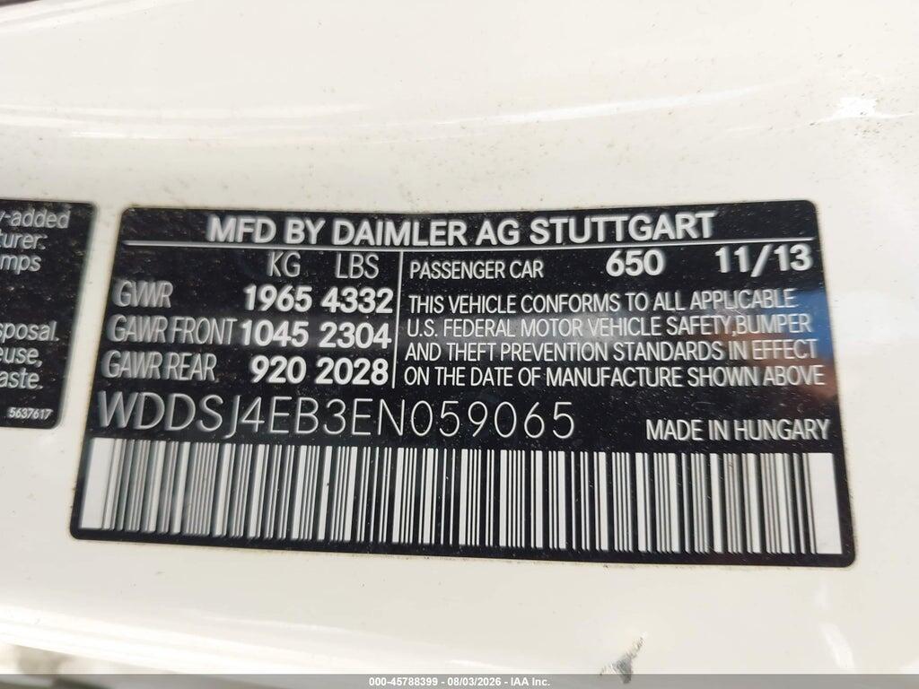 WDDSJ4EB3EN059065 2014 MERCEDES-BENZ CLA 250 photo no. 9