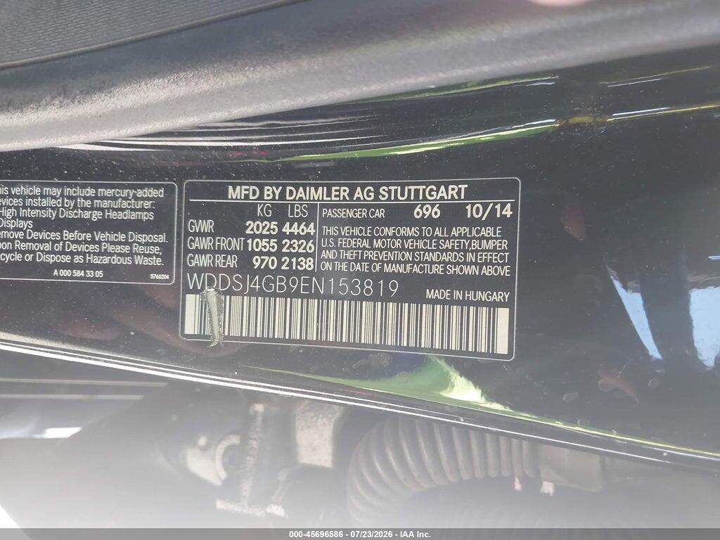 WDDSJ4GB9EN153819 2014 MERCEDES-BENZ CLA 250 photo no. 9