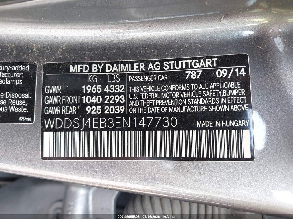 WDDSJ4EB3EN147730 2014 MERCEDES-BENZ CLA 250 photo no. 9