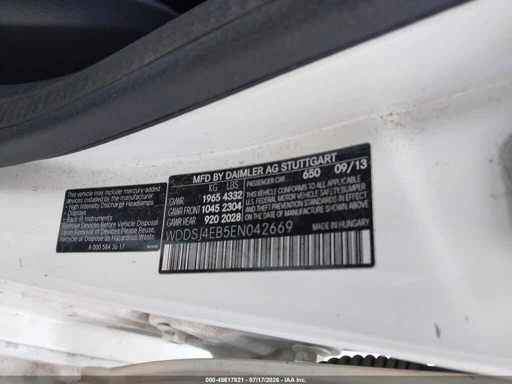 WDDSJ4EB5EN042669 2014 MERCEDES-BENZ CLA 250 photo no. 9