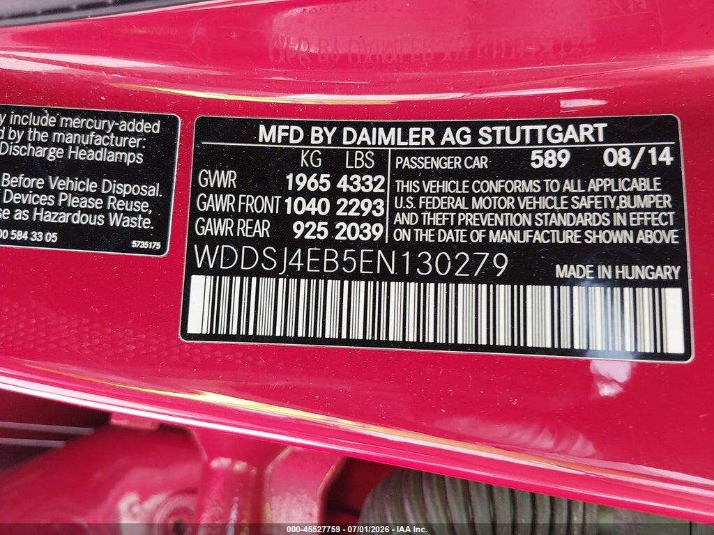 WDDSJ4EB5EN130279 2014 MERCEDES-BENZ CLA 250 photo no. 9