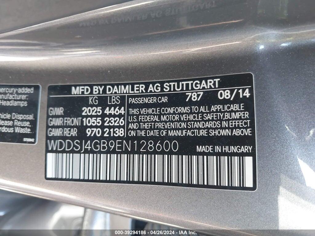 WDDSJ4GB9EN128600 2014 MERCEDES-BENZ CLA 250 photo no. 9