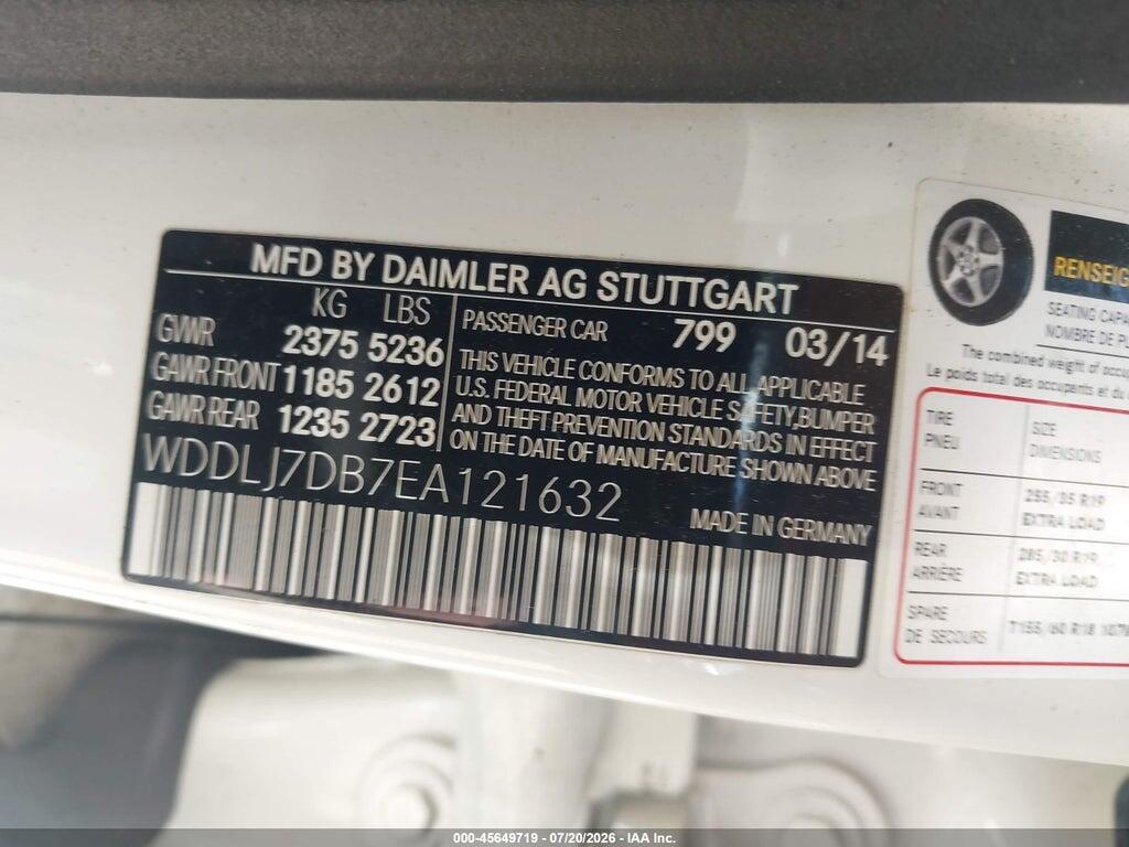 WDDLJ7DB7EA121632 2014 MERCEDES-BENZ CLS 550 photo no. 9