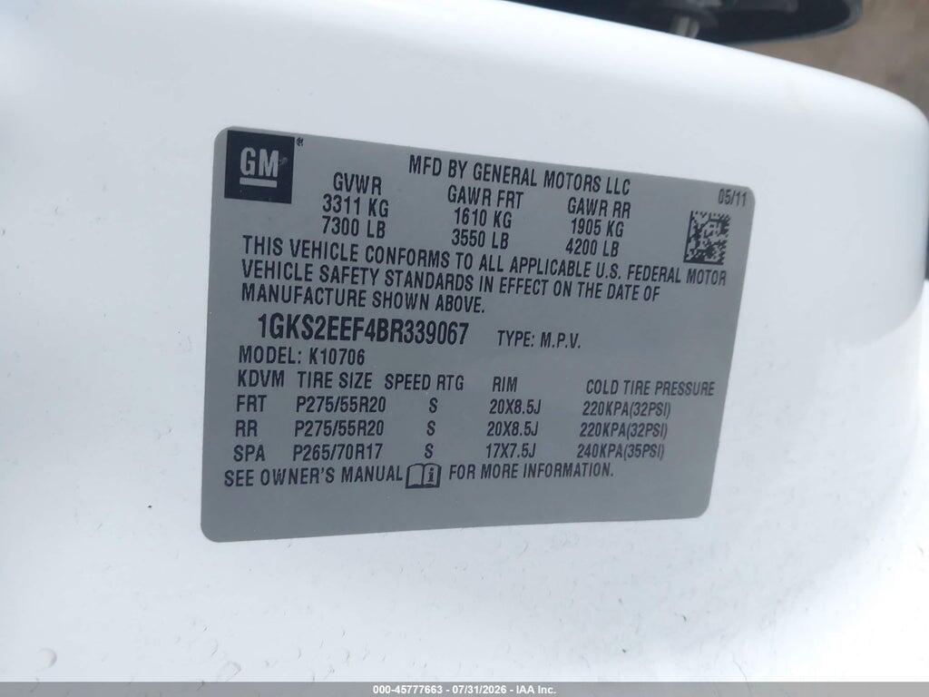 1GKS2EEF4BR339067 2011 GMC YUKON photo no. 9