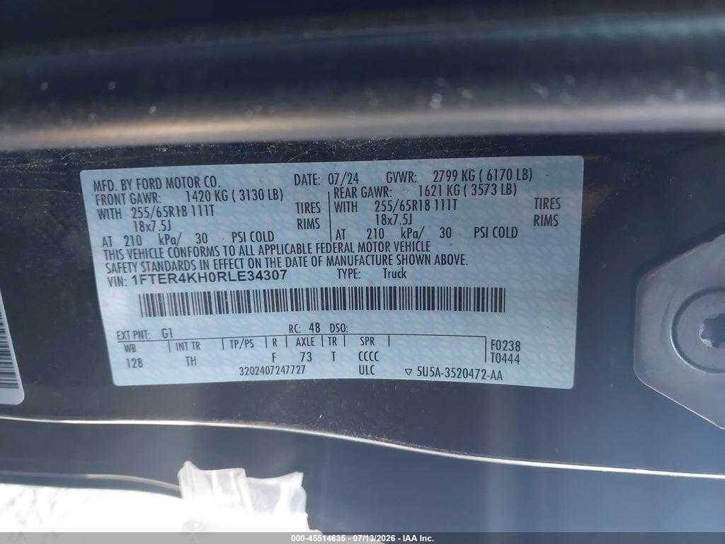 1FTER4KH0RLE34307 2024 FORD RANGER photo no. 9