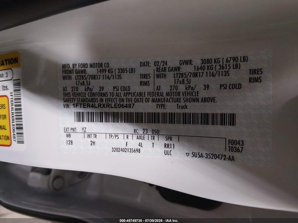 1FTER4LRXRLE06487 2024 FORD RANGER photo no. 9