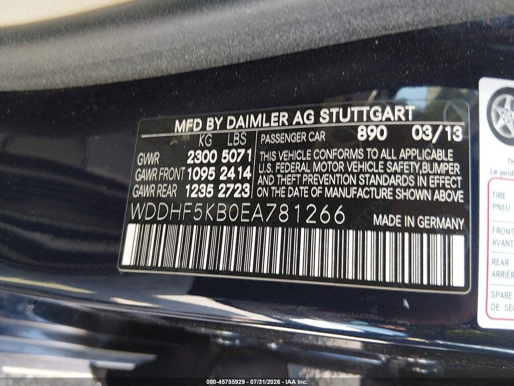 WDDHF5KB0EA781266 2014 MERCEDES-BENZ E 350 photo no. 9