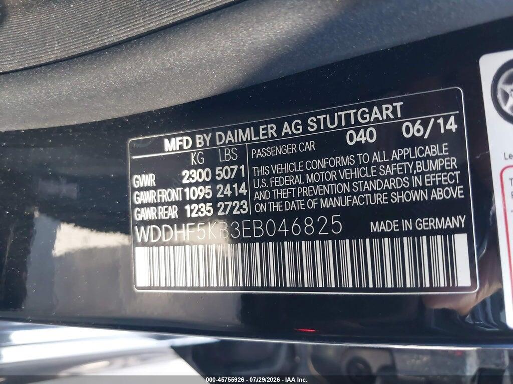 WDDHF5KB3EB046825 2014 MERCEDES-BENZ E 350 photo no. 9