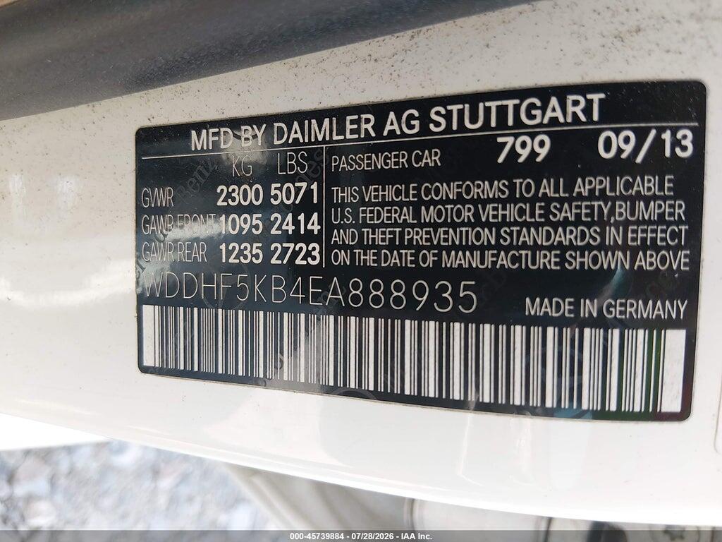 WDDHF5KB4EA888935 2014 MERCEDES-BENZ E 350 photo no. 9