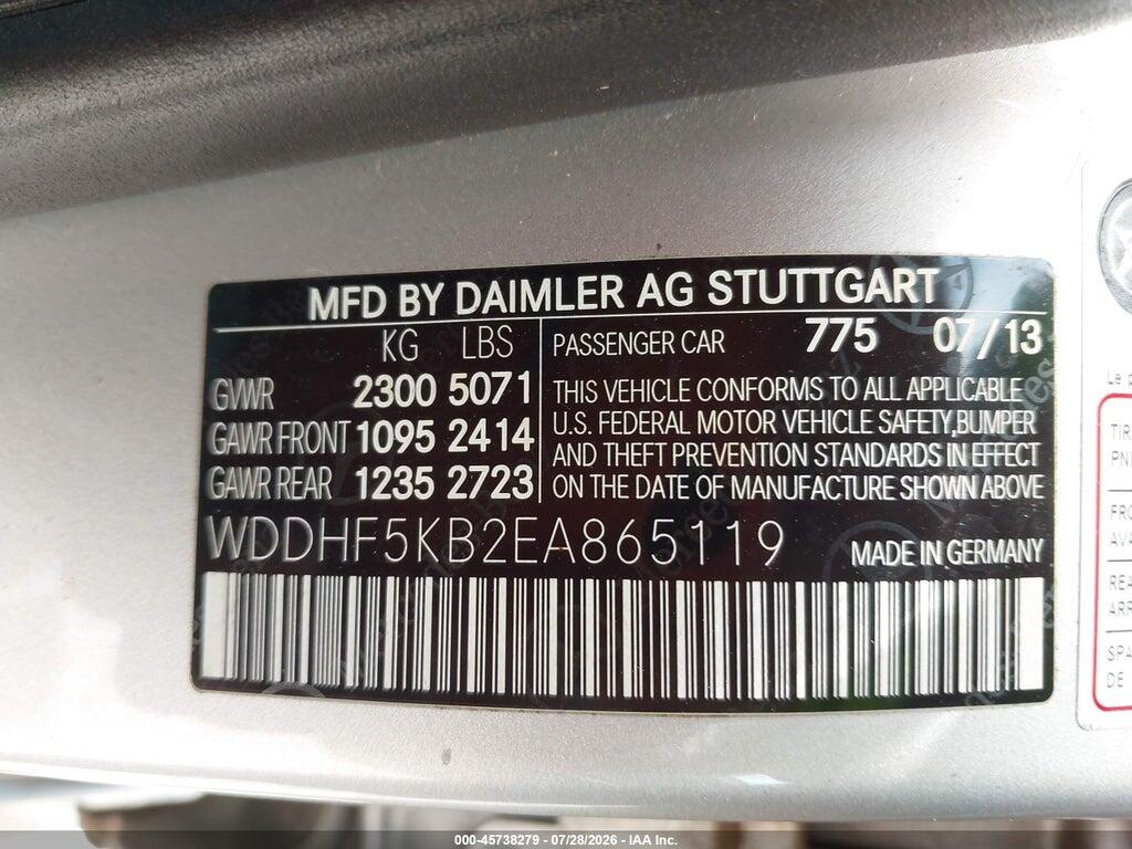 WDDHF5KB2EA865119 2014 MERCEDES-BENZ E 350 photo no. 9