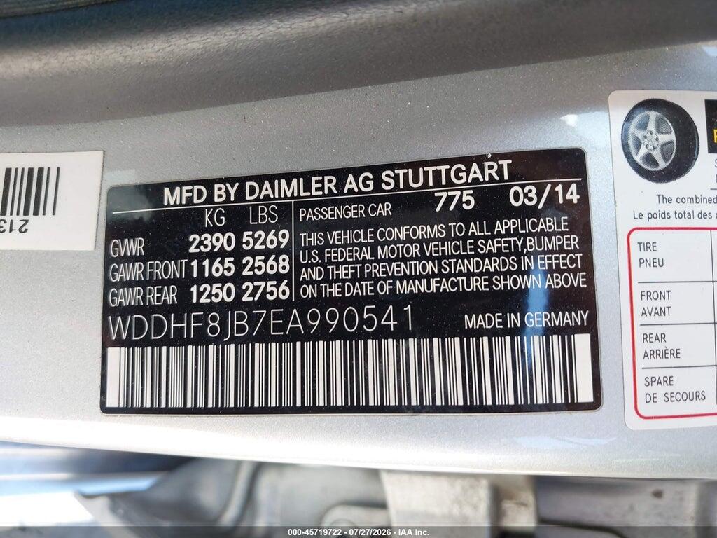 WDDHF8JB7EA990541 2014 MERCEDES-BENZ E 350 photo no. 9