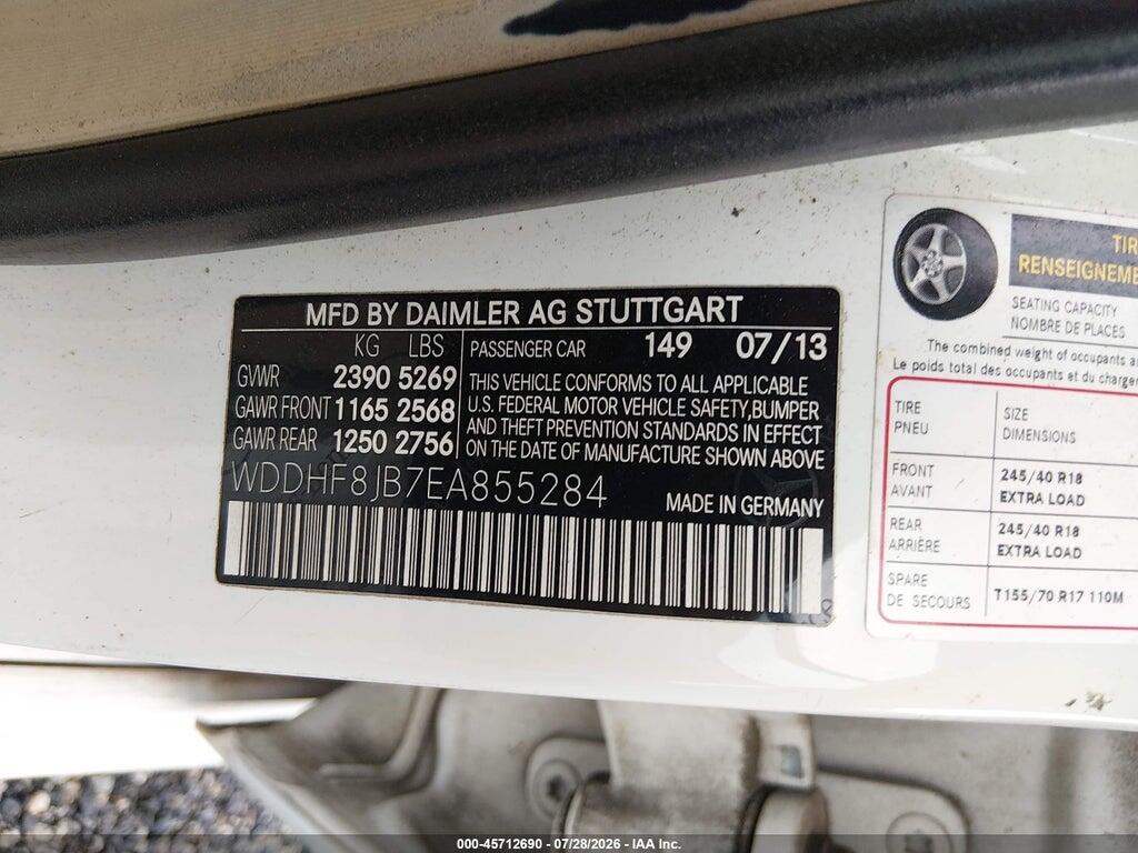 WDDHF8JB7EA855284 2014 MERCEDES-BENZ E 350 photo no. 9