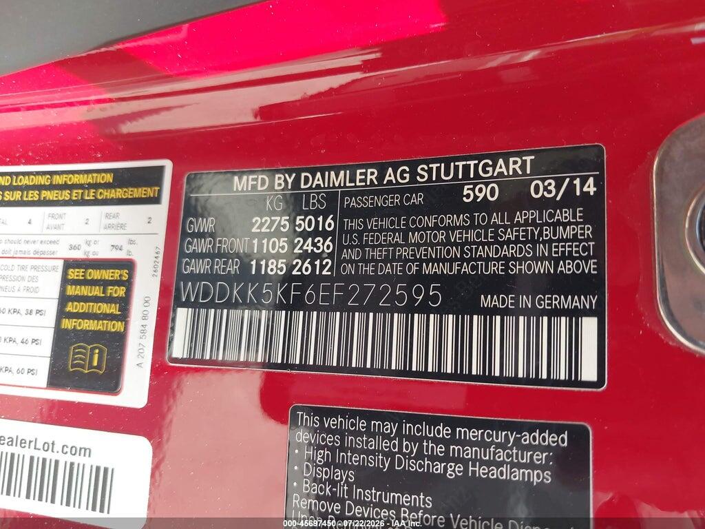 WDDKK5KF6EF272595 2014 MERCEDES-BENZ E 350 photo no. 9