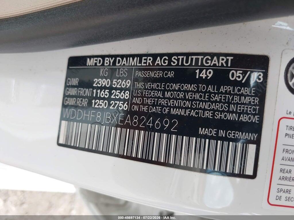 WDDHF8JBXEA824692 2014 MERCEDES-BENZ E 350 photo no. 9