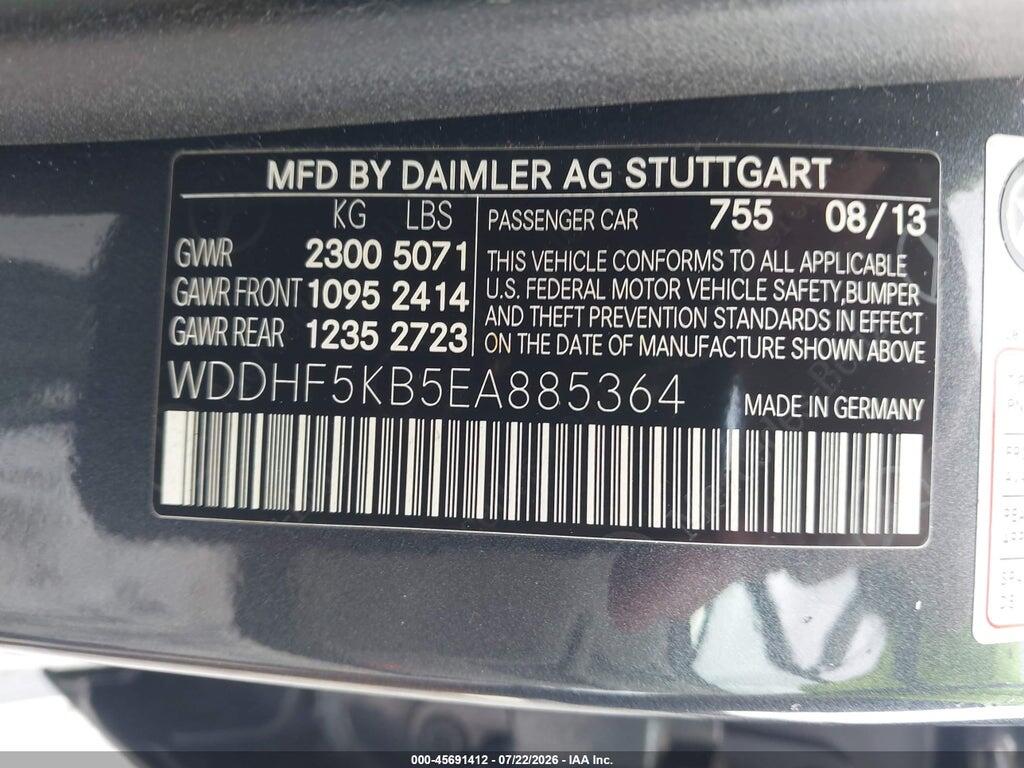 WDDHF5KB5EA885364 2014 MERCEDES-BENZ E 350 photo no. 9