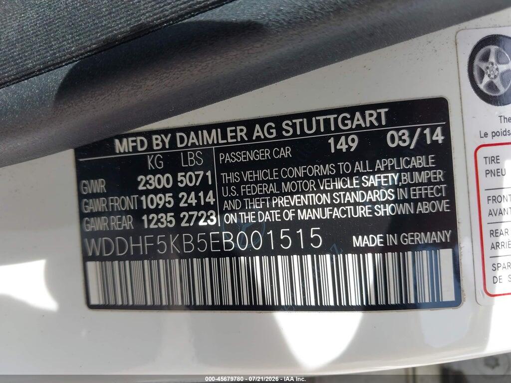 WDDHF5KB5EB001515 2014 MERCEDES-BENZ E 350 photo no. 9
