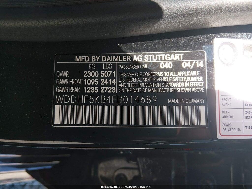 WDDHF5KB4EB014689 2014 MERCEDES-BENZ E 350 photo no. 9
