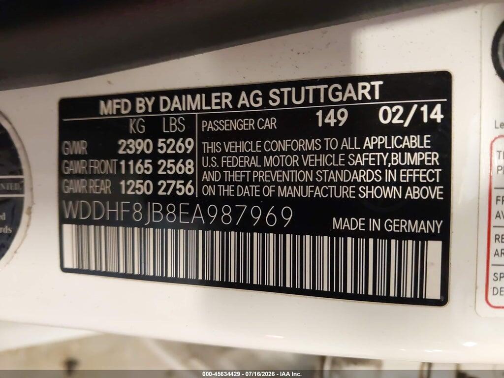 WDDHF8JB8EA987969 2014 MERCEDES-BENZ E 350 photo no. 9
