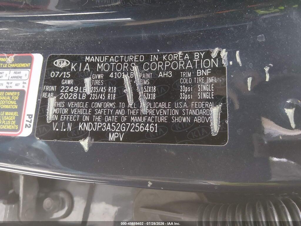 KNDJP3A52G7256461 2016 KIA SOUL photo no. 9