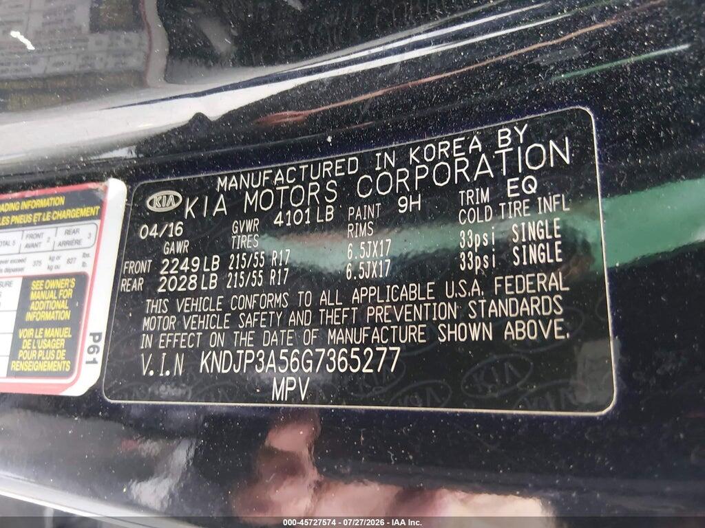 KNDJP3A56G7365277 2016 KIA SOUL photo no. 9