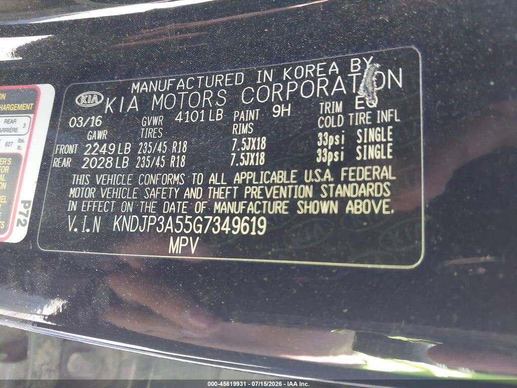 KNDJP3A55G7349619 2016 KIA SOUL photo no. 9