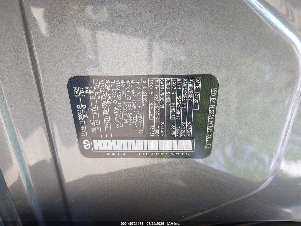 3PCAJ5CB0MF113644 2021 INFINITI QX50 photo no. 9
