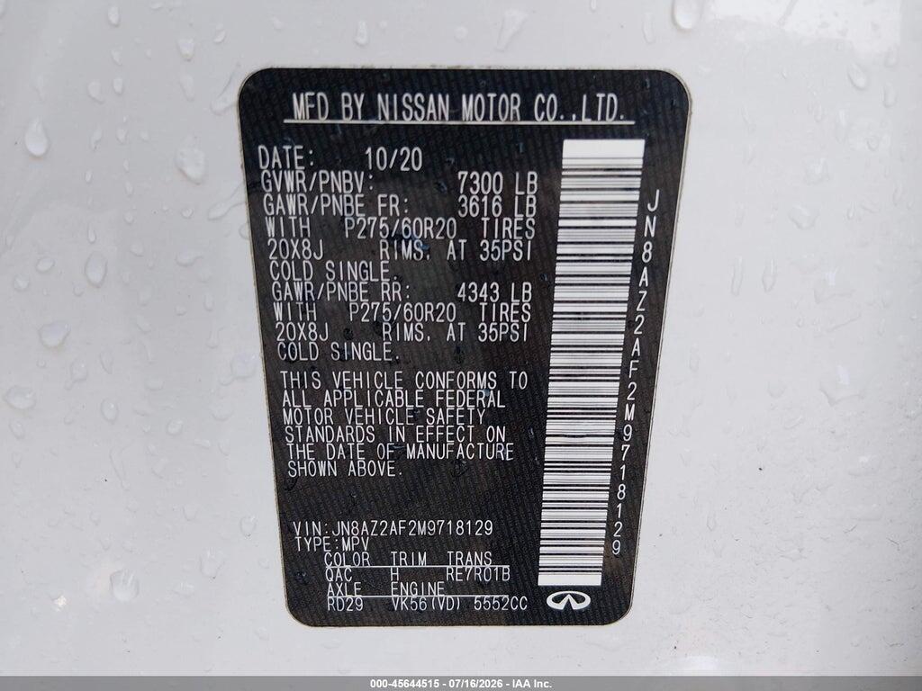 JN8AZ2AF2M9718129 2021 INFINITI QX80 photo no. 9