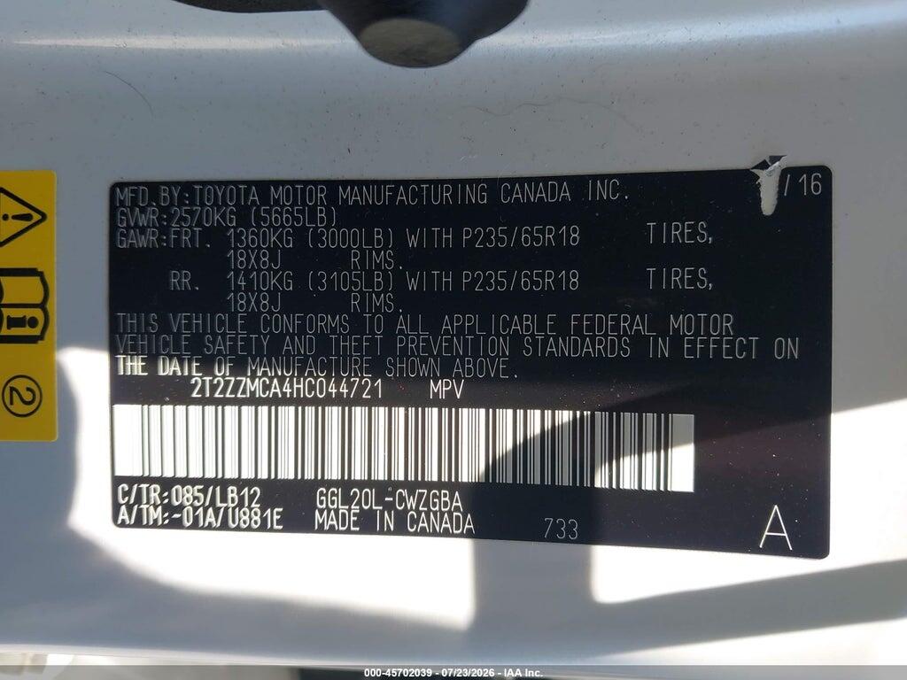 2T2ZZMCA4HC044721 2017 LEXUS RX 350 photo no. 9